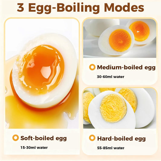 YASHE Rapid Egg Cooker, 7 Egg Capacity Electric Egg Boiler for Hard, Medium, Soft Boiled Eggs, with Measuring Cup, BPA-Free Tray & Lid, Auto Shut-Off Overheat Protection, Black