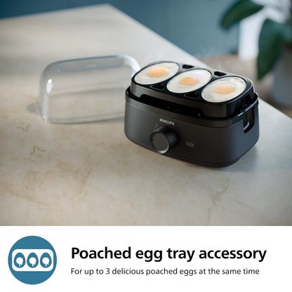 Philips 3000 Series HD9137/91 - Egg Cooker, 400W, Different Cooking Levels, Family Size, Black