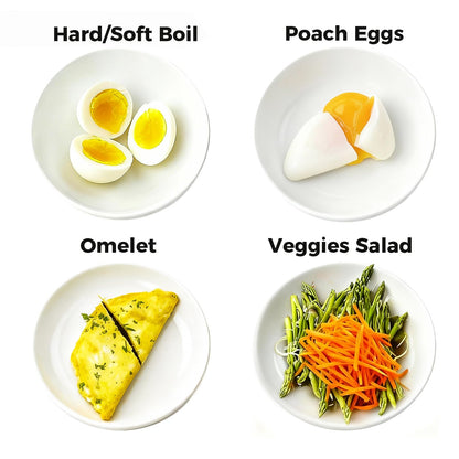 YASHE Rapid Egg Cooker, 7 Egg Capacity Electric Egg Boiler for Hard, Medium, Soft Boiled Eggs, Poacher, Poached Omelet Maker Egg with BPA Free Tray & Egg Bowl, Auto Shut Off, Musical Buzzer, Black