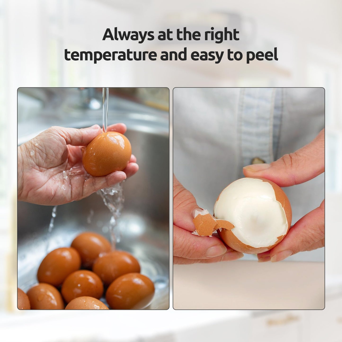 Olvy 6-in-1 Electric Egg Cooker with LCD-Timer - 6-Egg Boiler and Steamer - Automatic Shut-Off - Dishwasher-Safe Parts - Includes Measuring Cup