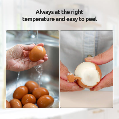 Olvy 6-in-1 Electric Egg Cooker with LCD-Timer - 6-Egg Boiler and Steamer - Automatic Shut-Off - Dishwasher-Safe Parts - Includes Measuring Cup